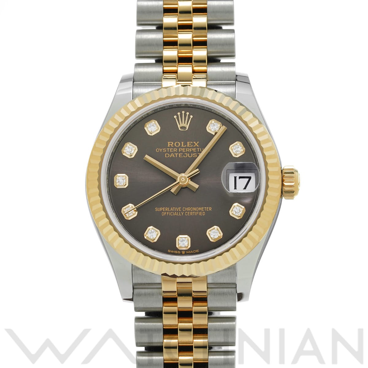 ロレックス デイトジャスト 31 278273G ダークグレー/ダイヤモンド ユニセックス 時計 【中古】【wristwatch】