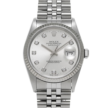 ロレックス デイトジャスト 16234G シルバー/ダイヤモンド メンズ 時計 【中古】【wristwatch】