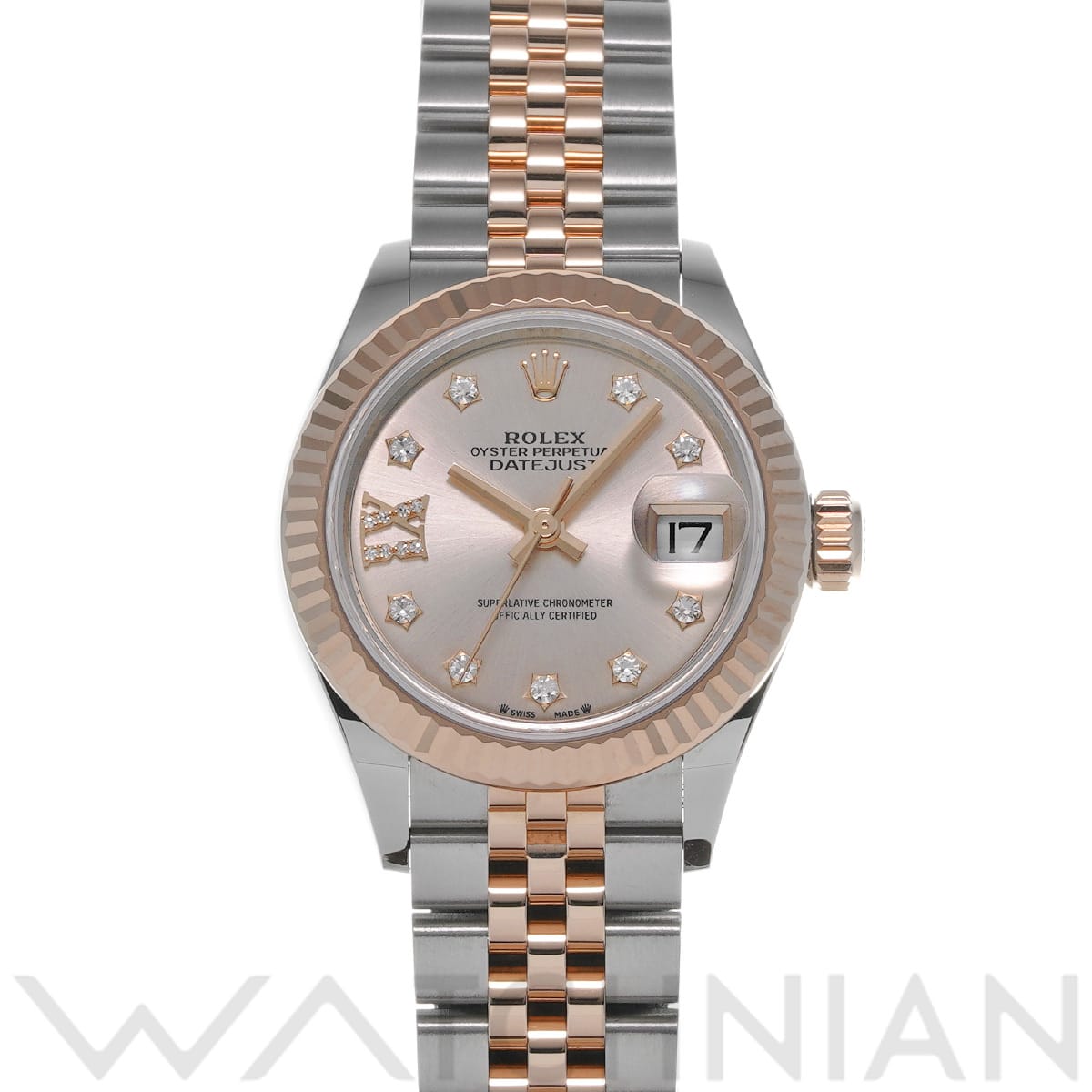 ロレックス レディ デイトジャスト 28 279171G ロゼカラー/ダイヤモンド レディース 時計 【中古】【wristwatch】