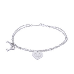 ティファニー リターントゥ ハートキー ブレスレット シルバー K18ホワイトゴールド WG レディース ジュエリー 【中古】【jewelry】