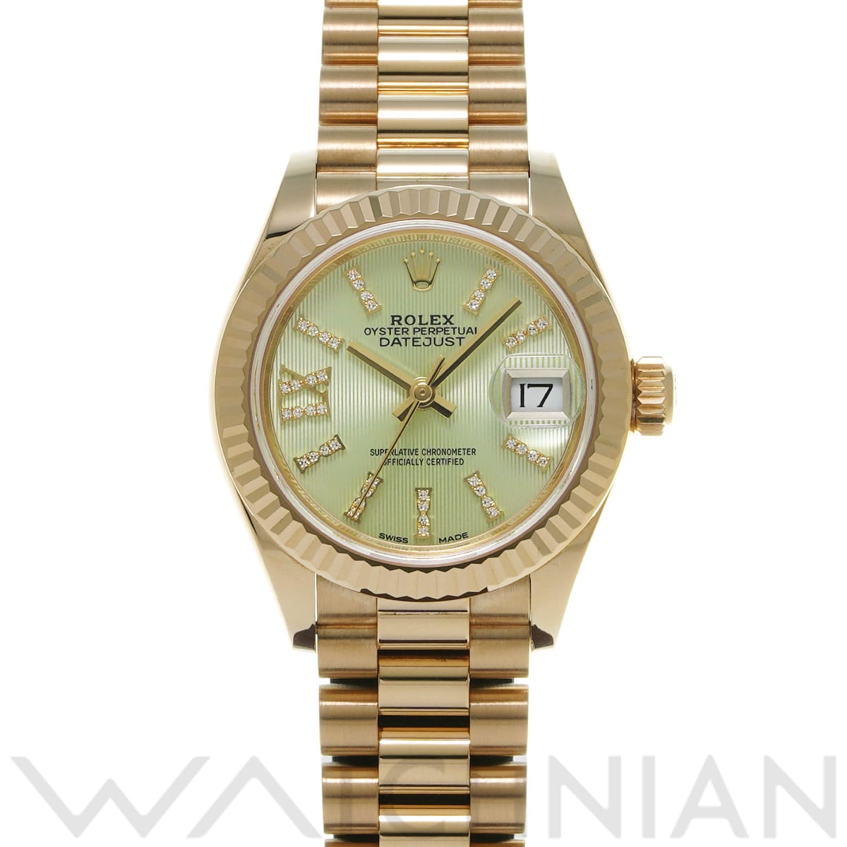 ロレックス レディ デイトジャスト 28 279178G リンデングリーンタペストリー/ダイヤモンド レディース 時計 【中古】【wristwatch】