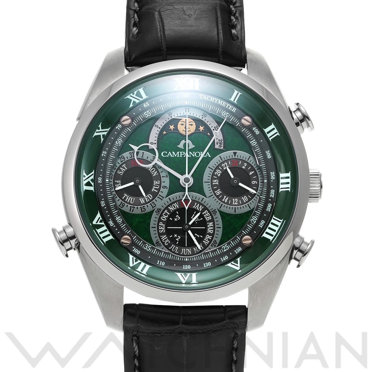 シチズン カンパノラ グランドコンプリケーション 織部 AH4080-10W グリーン メンズ 時計 【中古】【wristwatch】
