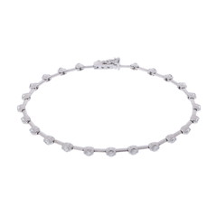 デビアス LINE テニスブレスレット シルバー K18ホワイトゴールド WG レディース ジュエリー 【中古】【jewelry】