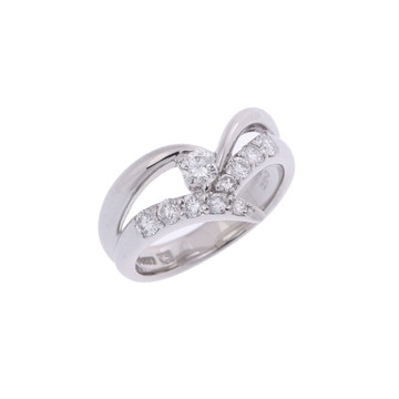 セイコー ダイヤリング シルバー Pt900プラチナ レディース ジュエリー 【中古】【jewelry】
