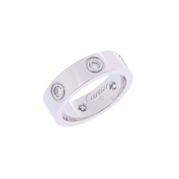 カルティエ ラブリング #50 フルダイヤ シルバー K18ホワイトゴールド WG レディース ジュエリー 【中古】【jewelry】