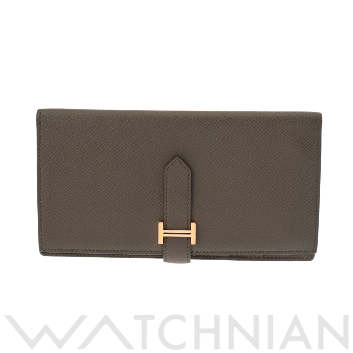 エルメス ベアン スフレ エタン/ゴールド金具 ヴォーエプソン ユニセックス 財布 【中古】【purse】