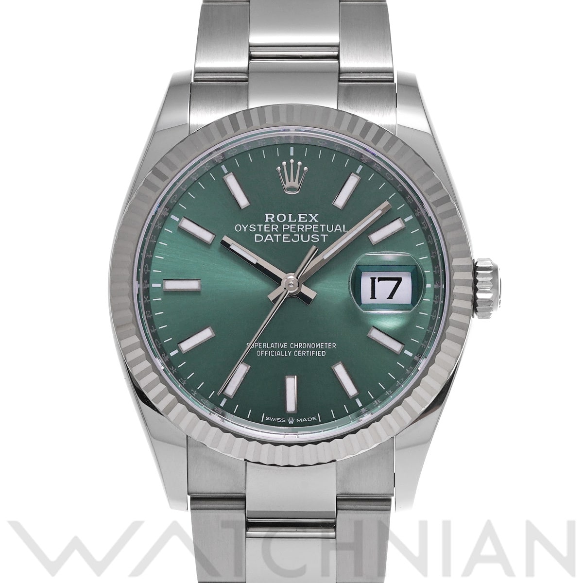 ロレックス デイトジャスト 36 126234 ミントグリーン メンズ 時計 【中古】【wristwatch】