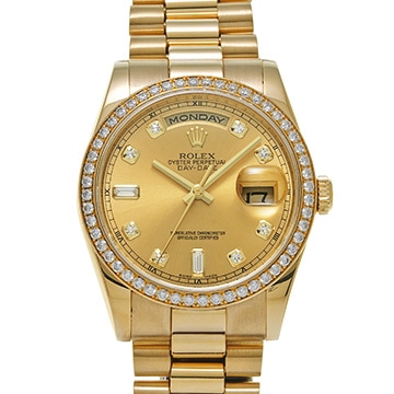 ロレックス デイデイト 36 118348A シャンパン/ダイヤモンド メンズ 時計 【中古】【wristwatch】