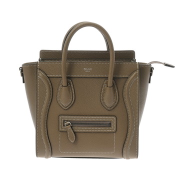 セリーヌ ラゲージ ナノ 2WAY スリ/シルバー金具 189243DRU.09SO ドラムドカーフ レディース バッグ 【中古】【bag】