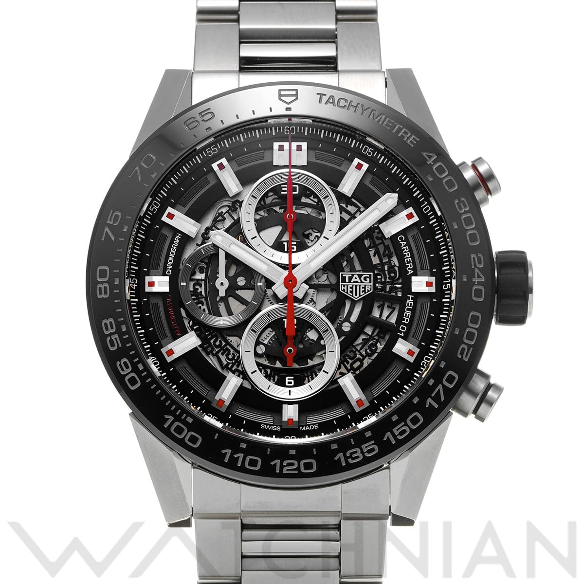 タグ ホイヤー カレラ キャリバーホイヤー01 クロノグラフ CAR2A1W.BA0703 ブラック メンズ 時計 【中古】【wristwatch】