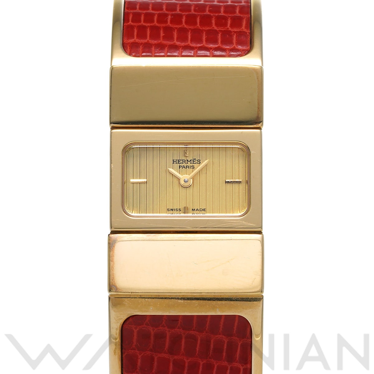 エルメス ロケ L01.201 シャンパン レディース 時計 【中古】【wristwatch】