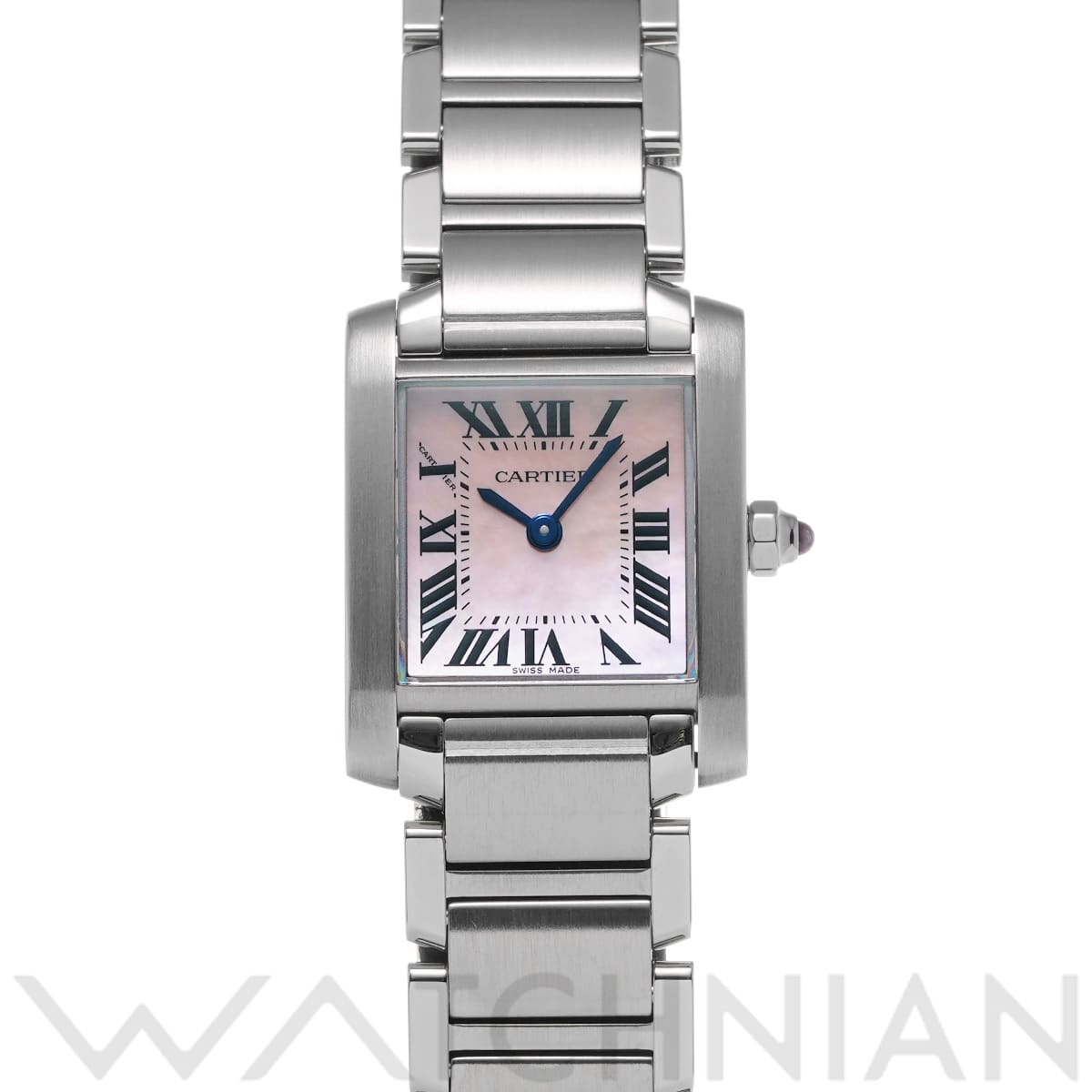 カルティエ タンク フランセーズ SM W51028Q3 ピンクシェル レディース 時計 【中古】【wristwatch】