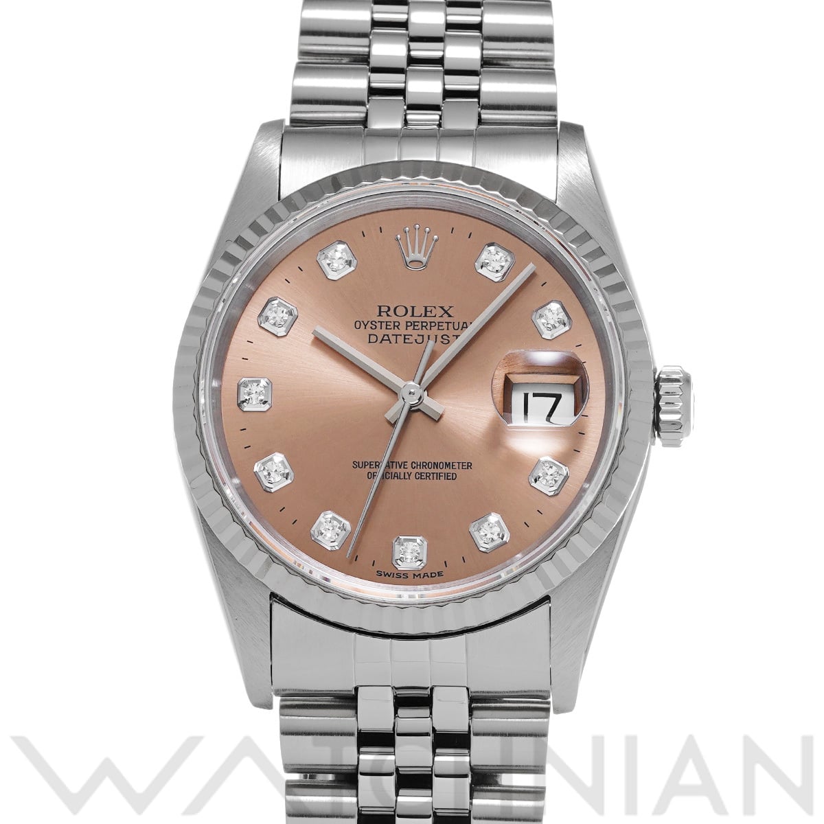 ロレックス デイトジャスト 16234G ピンク/ダイヤモンド メンズ 時計 【中古】【wristwatch】