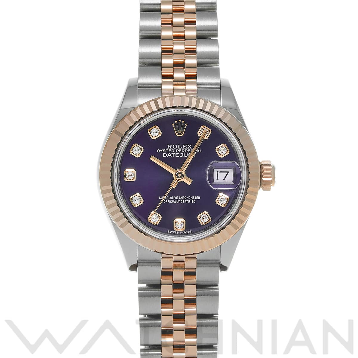 ロレックス レディ デイトジャスト 28 279171G オーベルジーヌ/ダイヤモンド レディース 時計 【中古】【wristwatch】