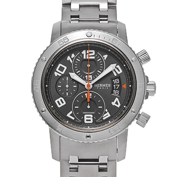 エルメス クリッパー ダイバー クロノグラフ CP2.941 グレー メンズ 時計 【中古】【wristwatch】