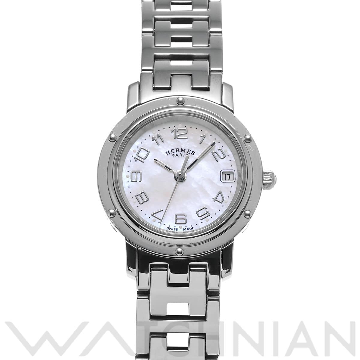 エルメス クリッパー ナクレ CL4.210 ホワイトシェル レディース 時計 【中古】【wristwatch】