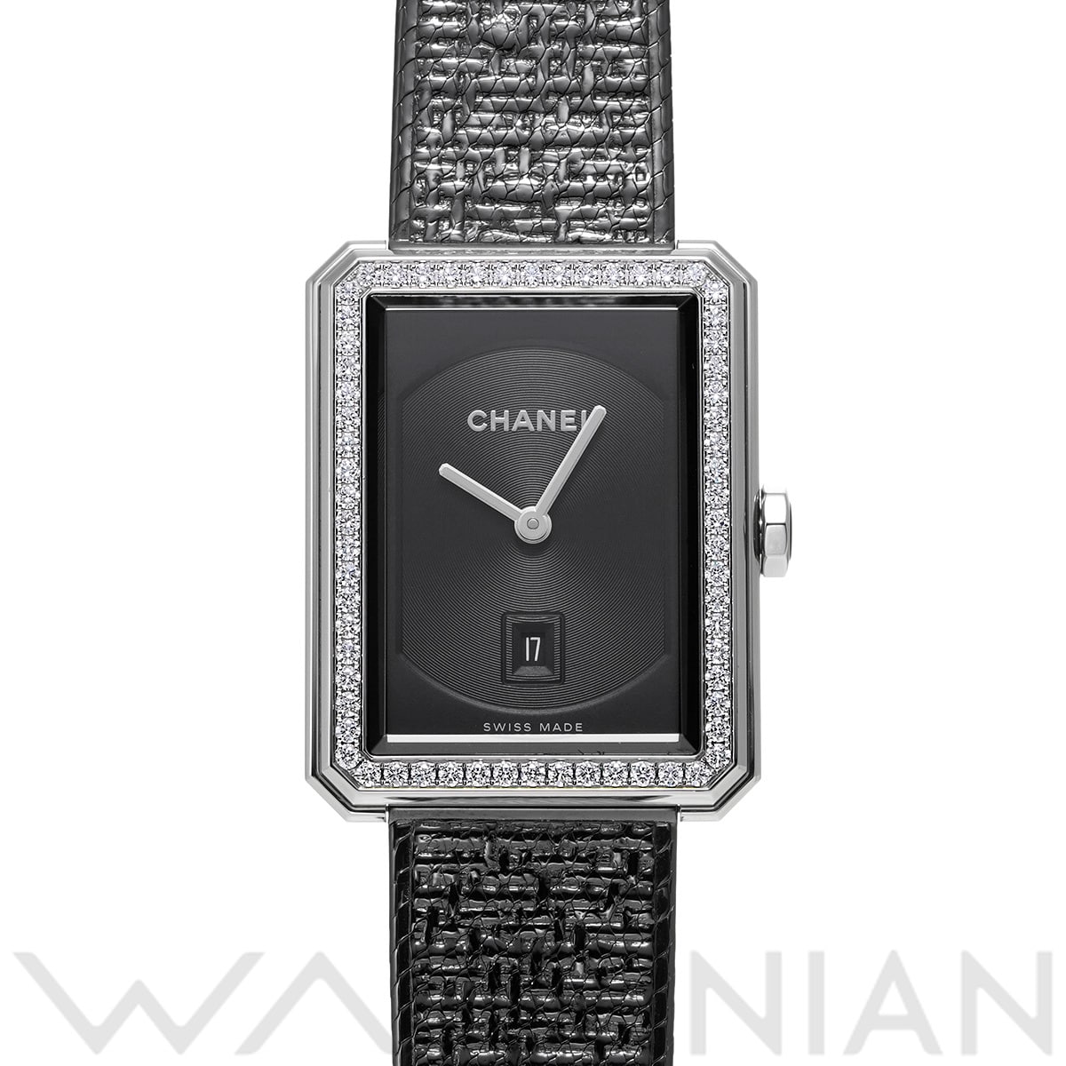 シャネル ボーイフレンド ツイード H5318 ブラック レディース 時計 【中古】【wristwatch】