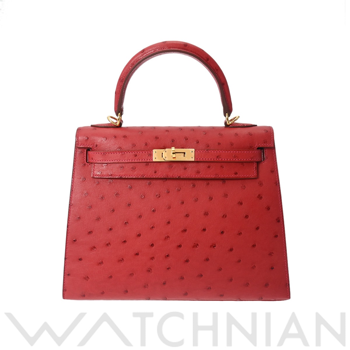 エルメス ケリー 25 外縫い 2WAY ルージュヴィフ オーストリッチ レディース バッグ 【未使用】【bag】