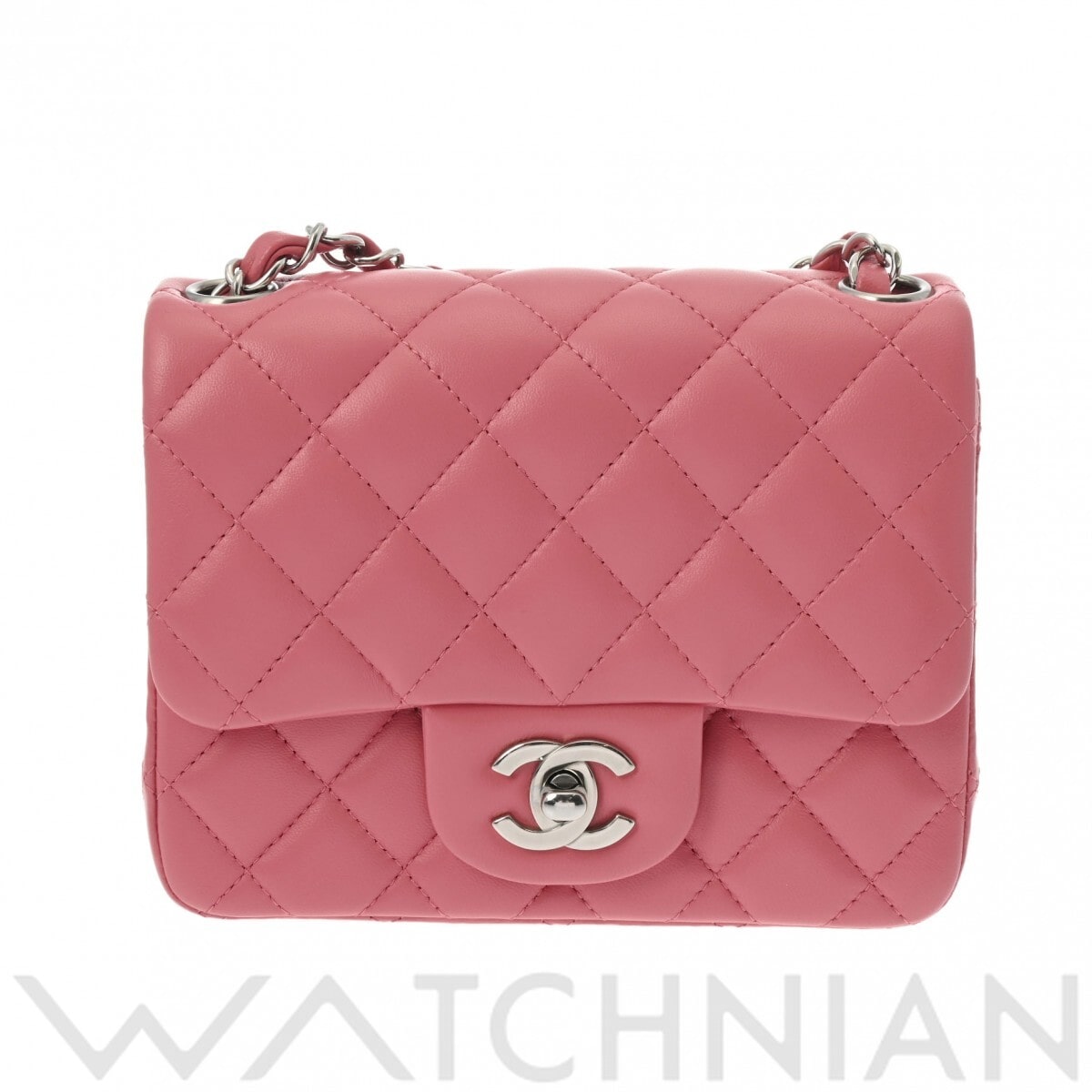 シャネル マトラッセ ミニ クラシック チェーンショルダー ピンク A35200 ラムスキン レディース バッグ 【中古】【bag】