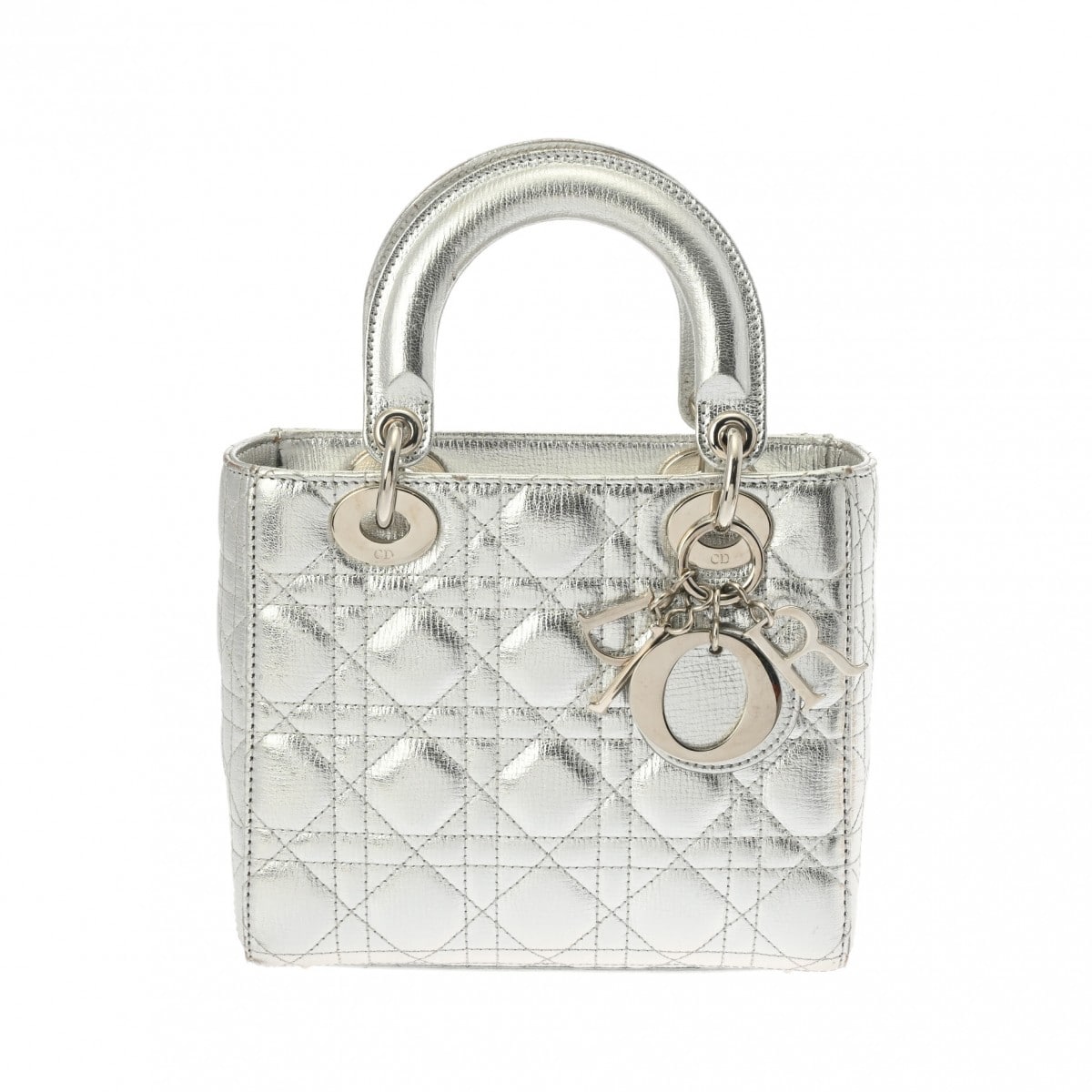 ディオール カナージュ レディディオール スモール シルバー/シルバー金具 カーフスキン レディース バッグ 【中古】【bag】