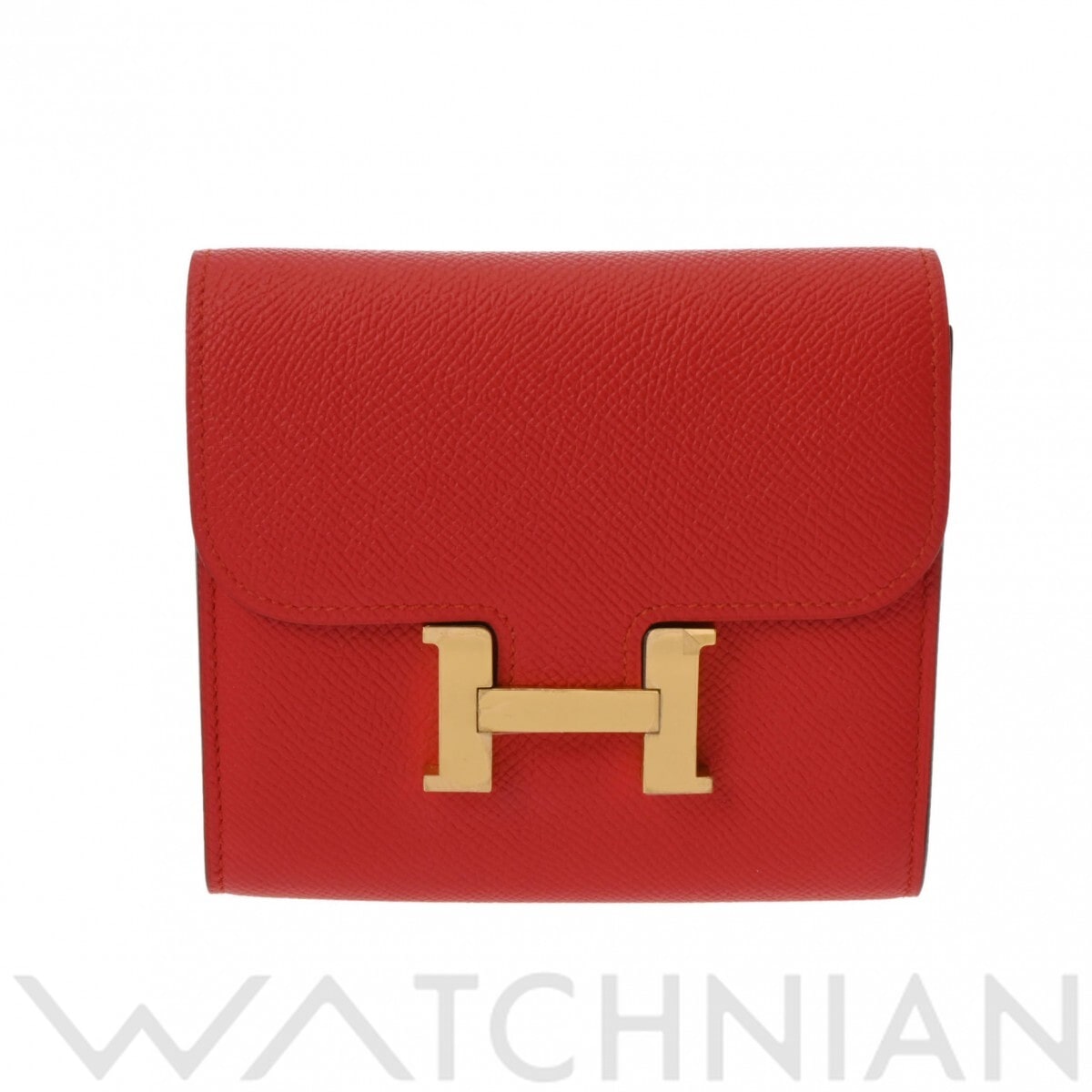 エルメス コンスタンス コンパクト ルージュトマト ヴォーエプソン レディース 財布 【中古】【purse】