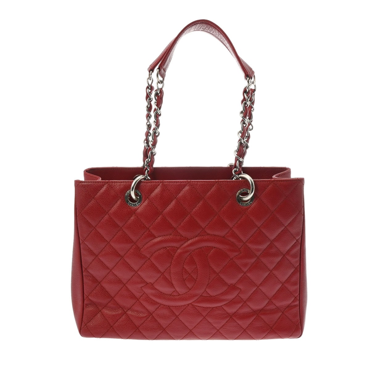 シャネル マトラッセ GST チェーントート レッド A50995 キャビアスキン レディース バッグ 【中古】【bag】