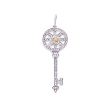 ティファニー デイジーキー ペンダントトップ パヴェ シルバー Pt950プラチナ レディース ジュエリー 【中古】【jewelry】
