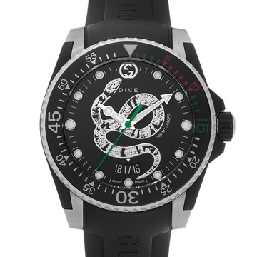 グッチ ダイブ スネーク YA136323 ブラック レディース 時計 【中古】【wristwatch】