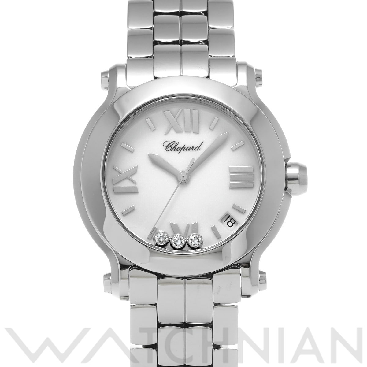 ショパール ハッピースポーツ 278477-3013 ホワイトシェル/ダイヤモンド ユニセックス 時計 【中古】【wristwatch】