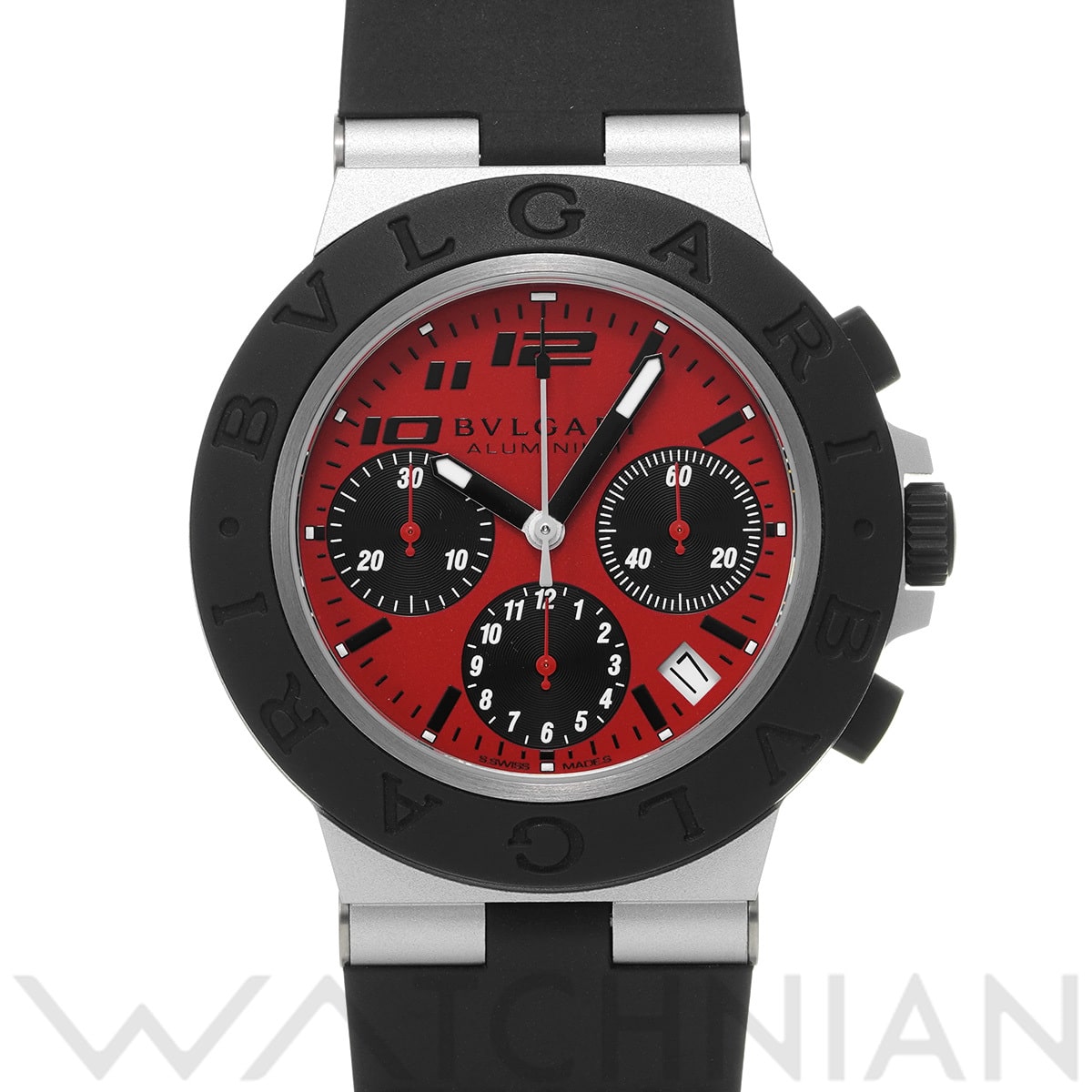 ブルガリ アルミニウム クロノグラフ ドゥカティ BB40ATCH レッド/ブラック メンズ 時計 【中古】【wristwatch】