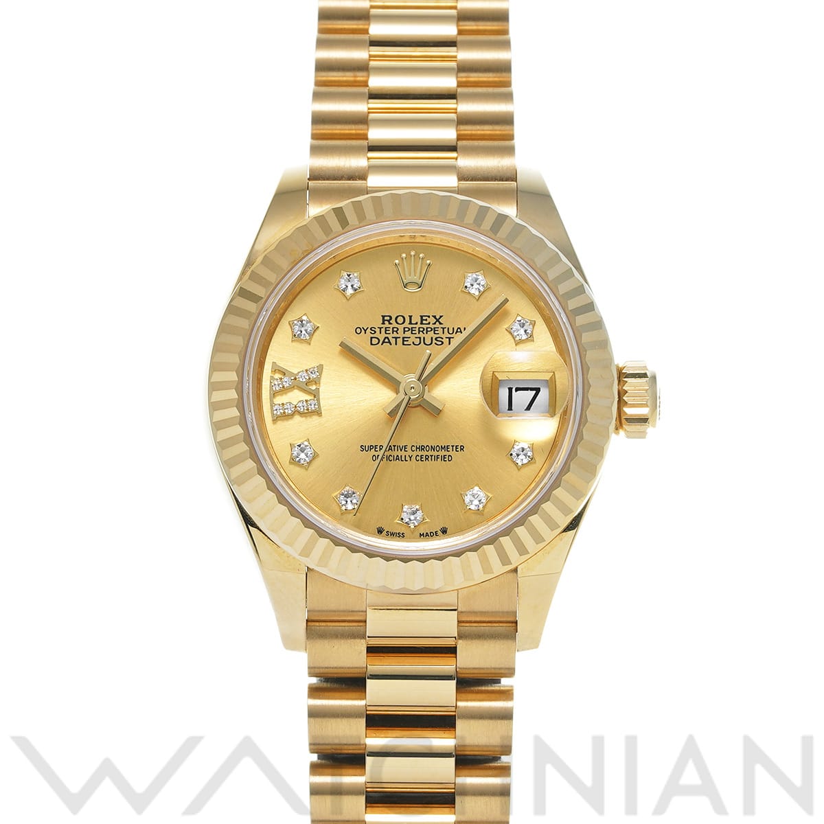 ロレックス デイトジャスト レディ 28 279178G シャンパン/ダイヤモンド レディース 時計 【中古】【wristwatch】