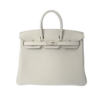 エルメス バーキン 25 パールグレー/パラジウム金具 トゴ レディース バッグ 【未使用】【bag】