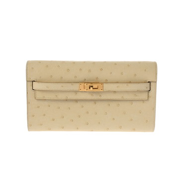 エルメス ケリーウォレットロングトゥーゴー タッチ ヴァニラ オーストリッチ レディース 財布 【未使用】【purse】