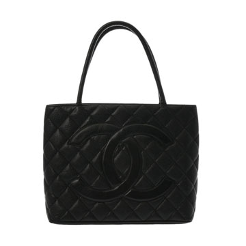 シャネル 復刻トート ブラック/ゴールド金具 A01804 キャビアスキン レディース バッグ 【中古】【bag】