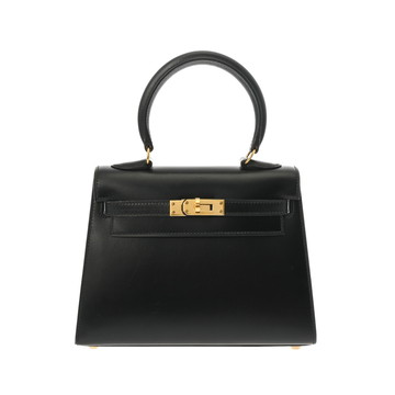 エルメス ミニケリー 20 ブラック ボックスカーフ レディース バッグ 【中古】【bag】