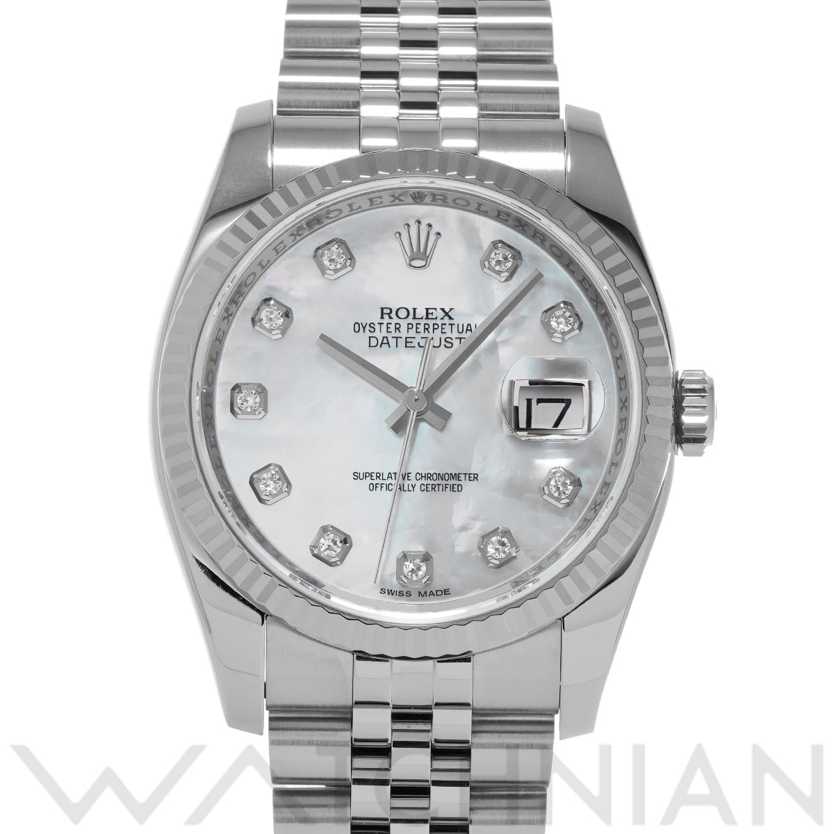 ロレックス デイトジャスト 36 116234NG ホワイトシェル/ダイヤモンド メンズ 時計 【中古】【wristwatch】