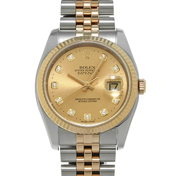 ロレックス デイトジャスト 116233G シャンパン/ダイヤモンド メンズ 時計 【中古】【wristwatch】