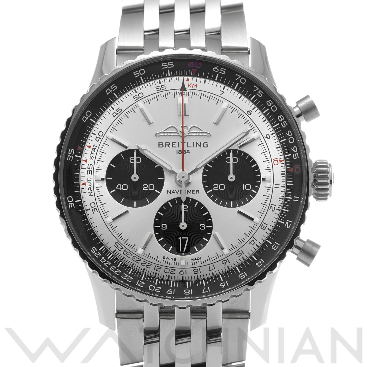 ブライトリング ナビタイマー B01 クロノグラフ 43 AB0138241G1A1 シルバー/ブラック メンズ 時計 【中古】【wristwatch】