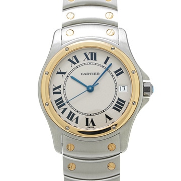 カルティエ サントスクーガー LM W20036R3 アイボリー メンズ 時計 【中古】【wristwatch】