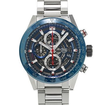 タグ ホイヤー カレラ キャリバーホイヤー01 クロノグラフ CAR201T.BA0766 ブルー メンズ 時計 【中古】【wristwatch】