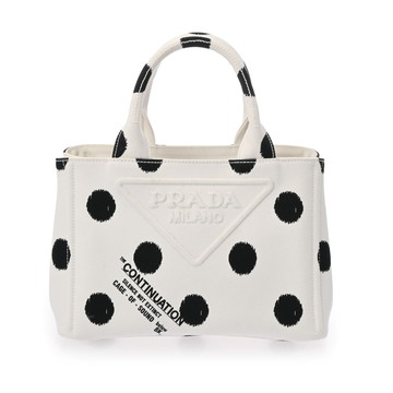 プラダ カナパポイズ 2021年ポップアップ限定 ホワイト 1BG439 キャンバス レディース バッグ 【中古】【bag】