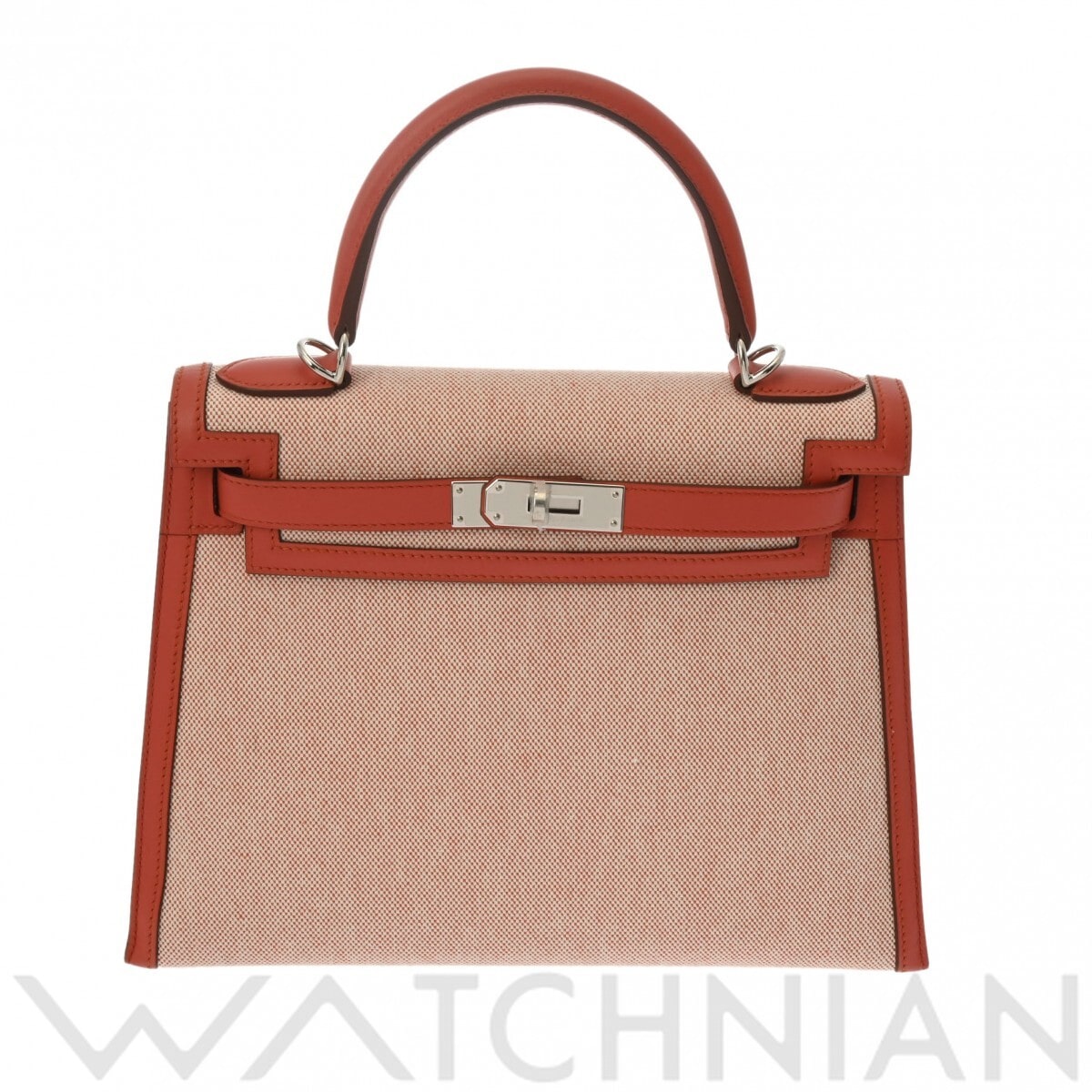 エルメス ケリー 28 外縫い エクリュ/ローズテキサス トワルアッシュ/ヴォースイフト レディース バッグ 【未使用】【bag】