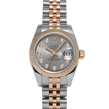 ロレックス デイトジャスト 179171G グレー/ダイヤモンド レディース 時計 【中古】【wristwatch】