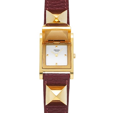 エルメス メドール ME1.201 ホワイト レディース 時計 【中古】【wristwatch】