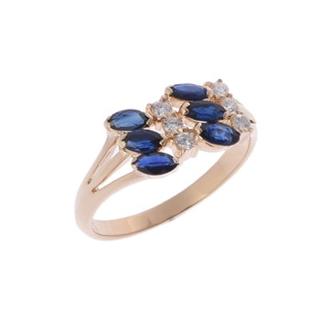 セイコー サファイアリング ゴールド K18イエローゴールド YG レディース ジュエリー 【中古】【jewelry】