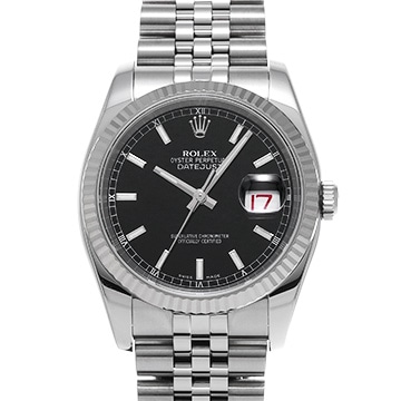 ロレックス デイトジャスト 116234 ブラック メンズ 時計 【中古】【wristwatch】