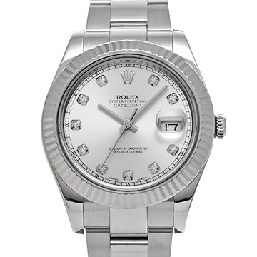 ロレックス デイトジャストII 116334G シルバー/ダイヤモンド メンズ 時計 【中古】【wristwatch】