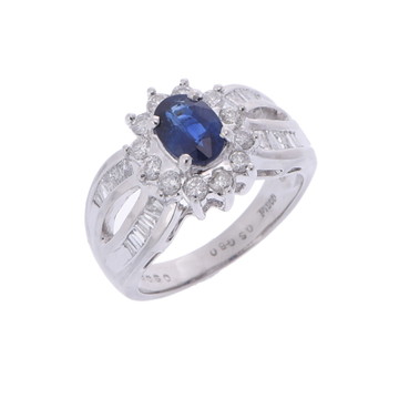 ノーブランド サファイアリング シルバー Pt900プラチナ レディース ジュエリー 【中古】【jewelry】