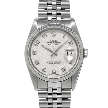 ロレックス デイトジャスト 16234 アイボリーコンピュータ メンズ 時計 【中古】【wristwatch】