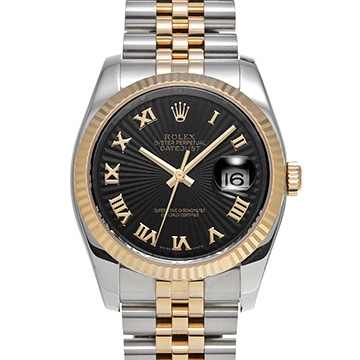 ロレックス デイトジャスト 116233 ブラックサンビーム メンズ 時計 【中古】【wristwatch】